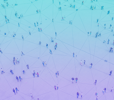 graphic of interconnected people like a marketplace platform 